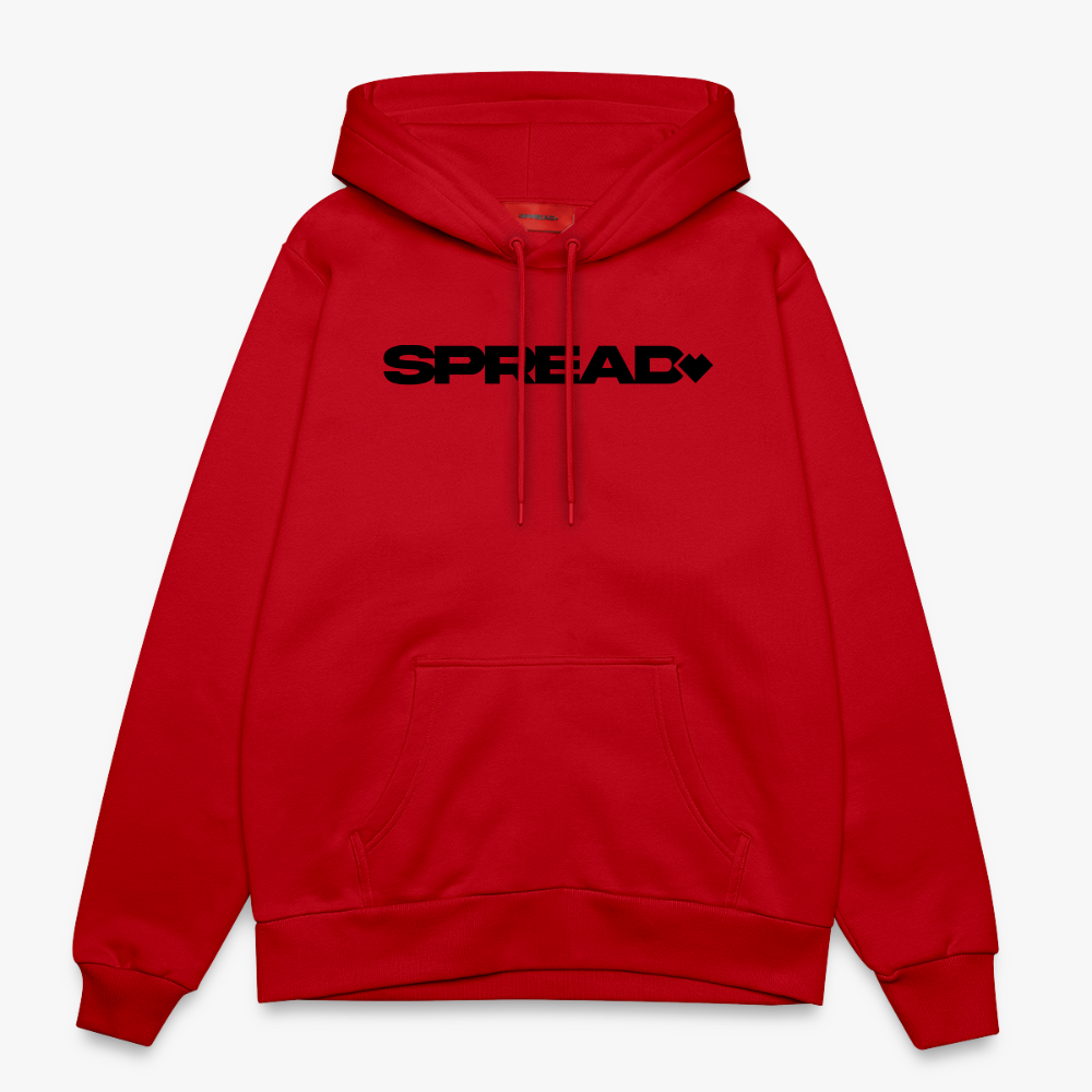 LOGO PRINT Relaxed Hoodie - SPREAD RED