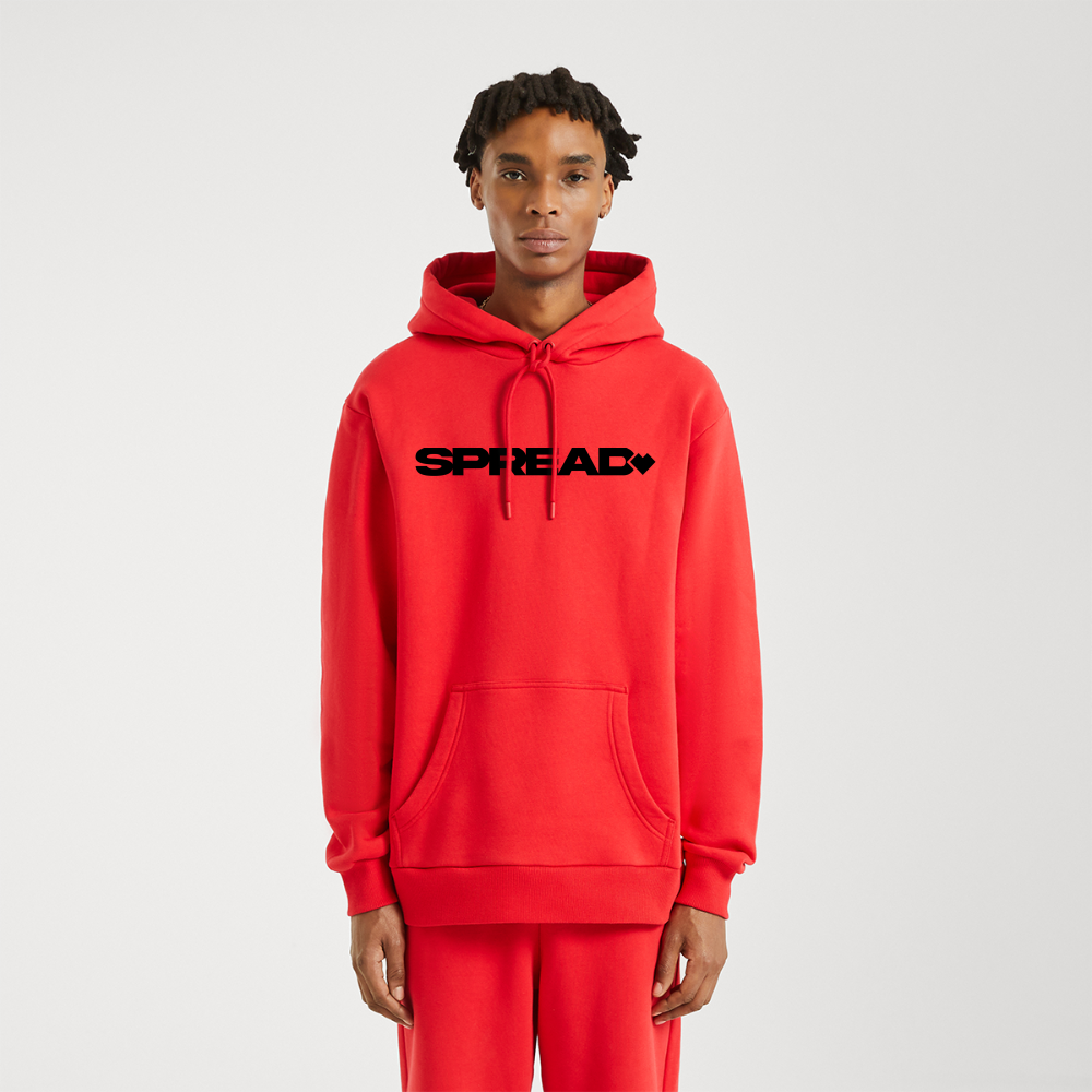 LOGO PRINT Relaxed Hoodie - SPREAD RED