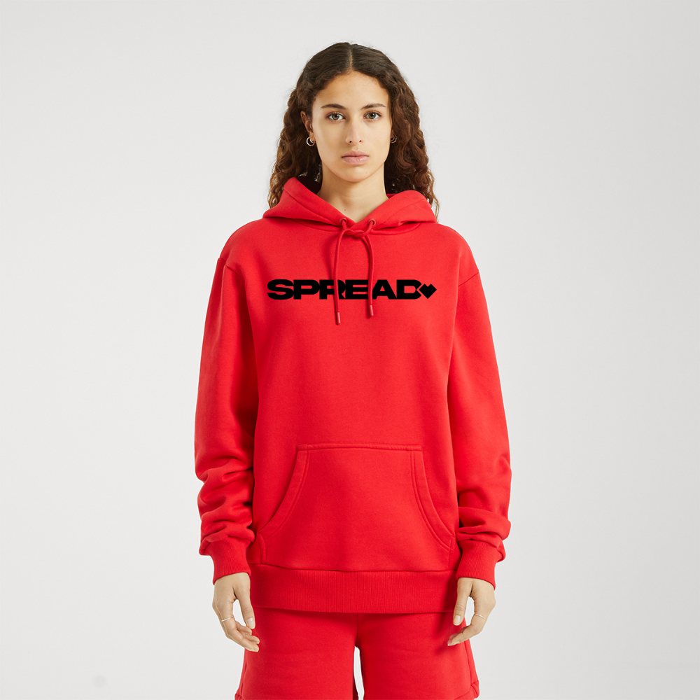 LOGO PRINT Relaxed Hoodie - SPREAD RED