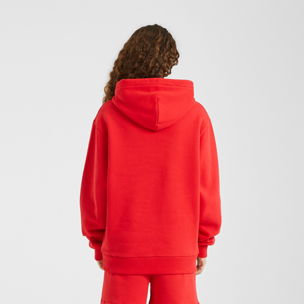 LOGO PRINT Relaxed Hoodie - SPREAD RED