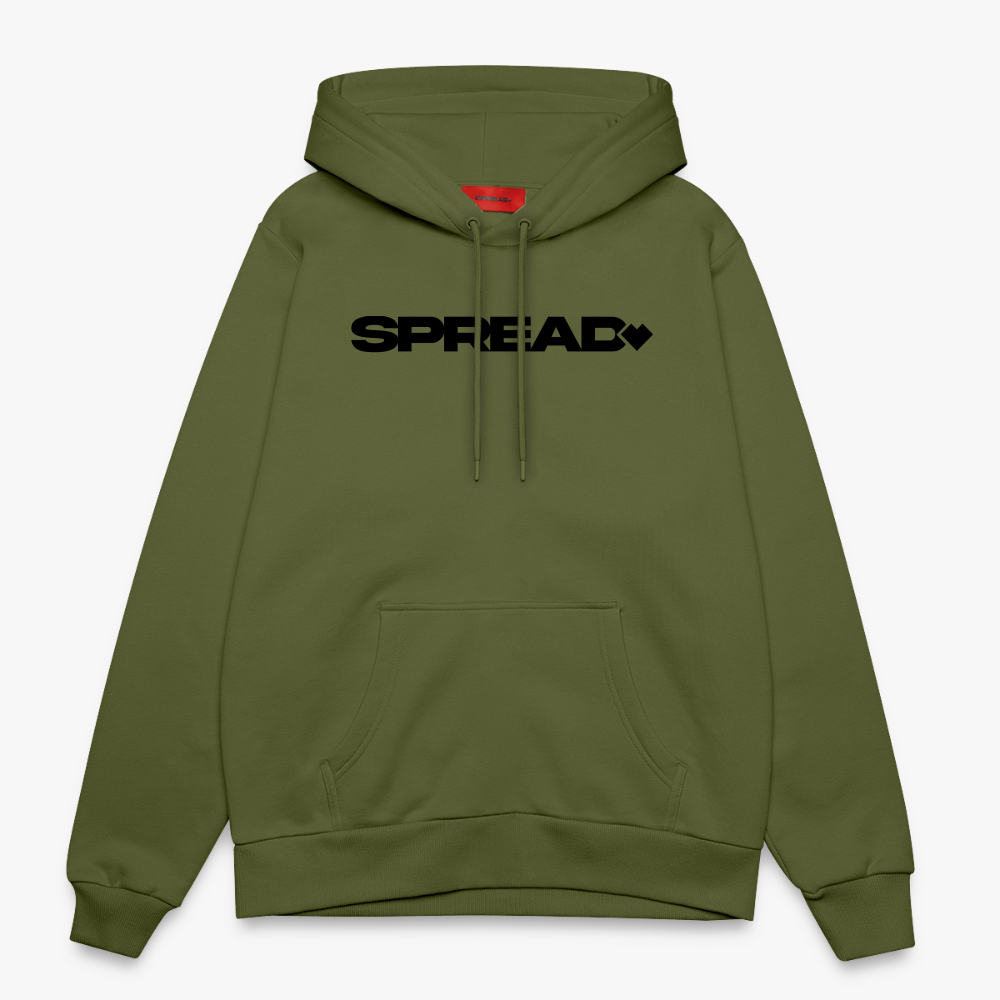 LOGO PRINT Relaxed Hoodie - MOSS GREEN