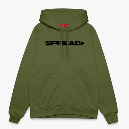 LOGO PRINT Relaxed Hoodie - MOSS GREEN