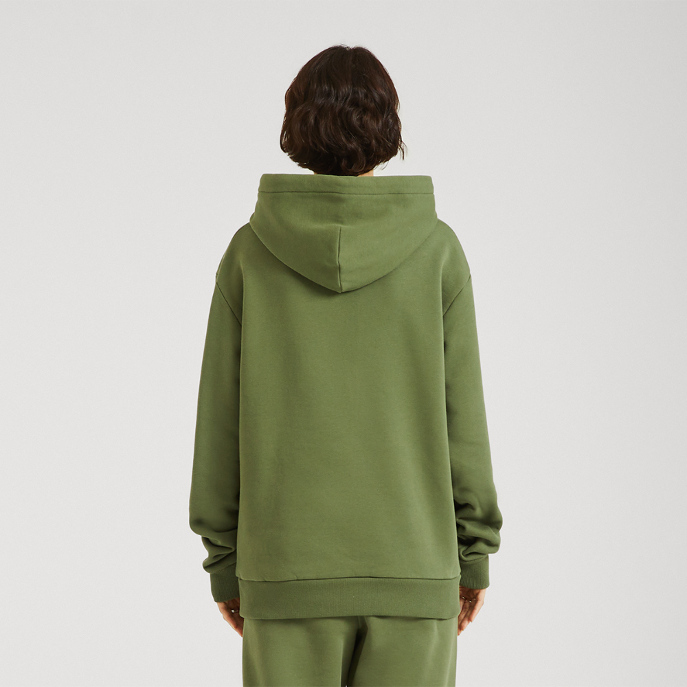 LOGO PRINT Relaxed Hoodie - MOSS GREEN