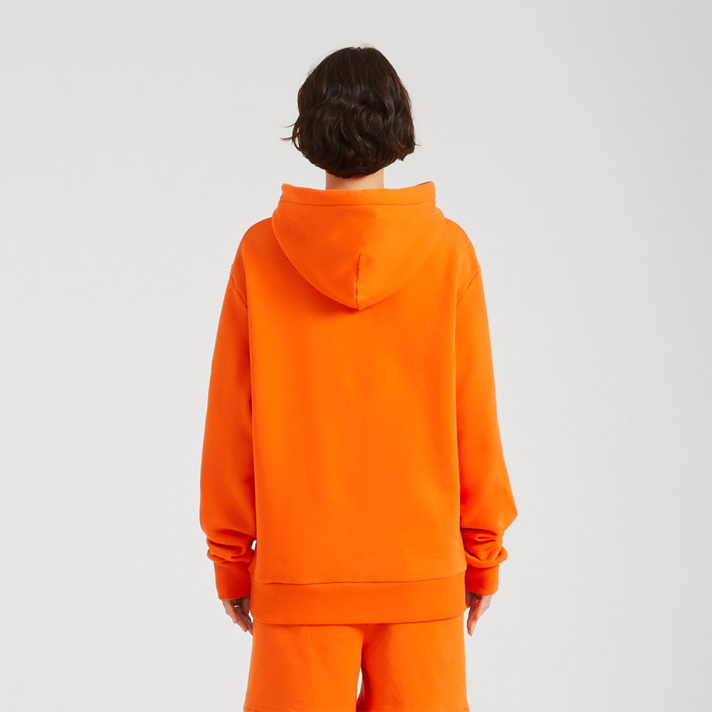 LOGO PRINT Relaxed Hoodie - SUNSET ORANGE