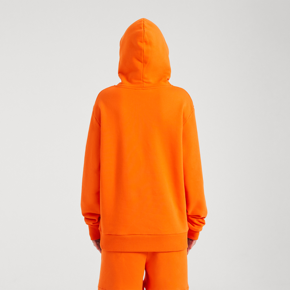 LOGO PRINT Relaxed Hoodie - SUNSET ORANGE