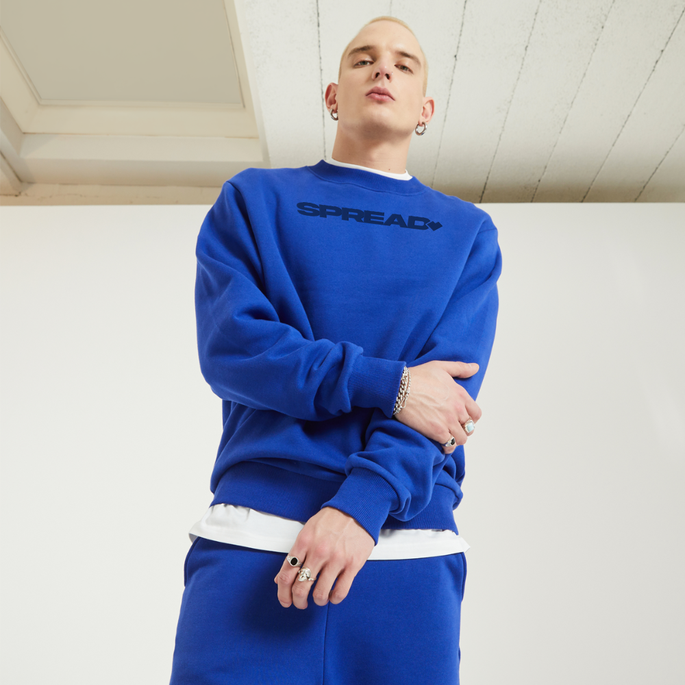 LOGO EMBROIDERY Crew Neck - Iconic Blue