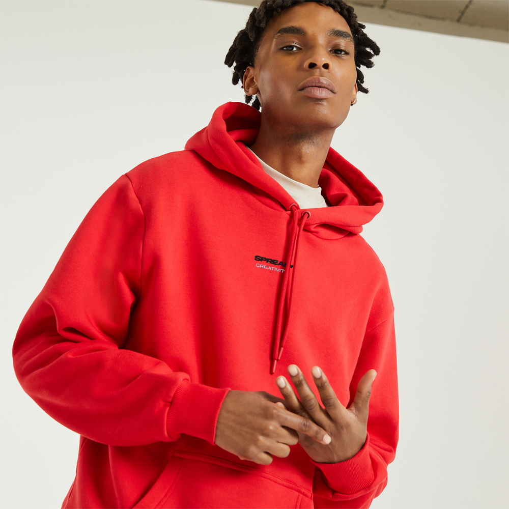 CREATIVITY Relaxed Hoodie - SPREAD RED