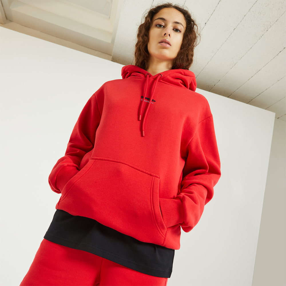 CREATIVITY Relaxed Hoodie - SPREAD RED