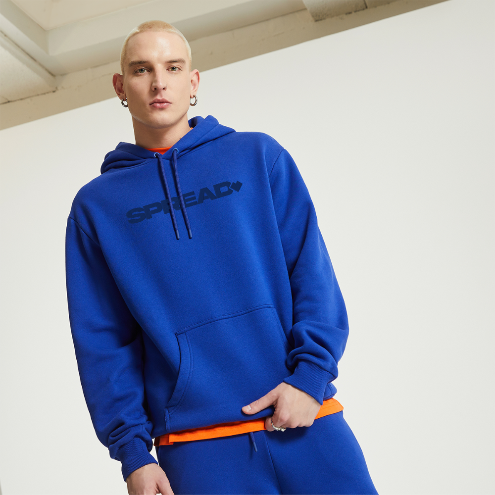 LOGO EMBROIDERY Relaxed Hoodie - Iconic Blue