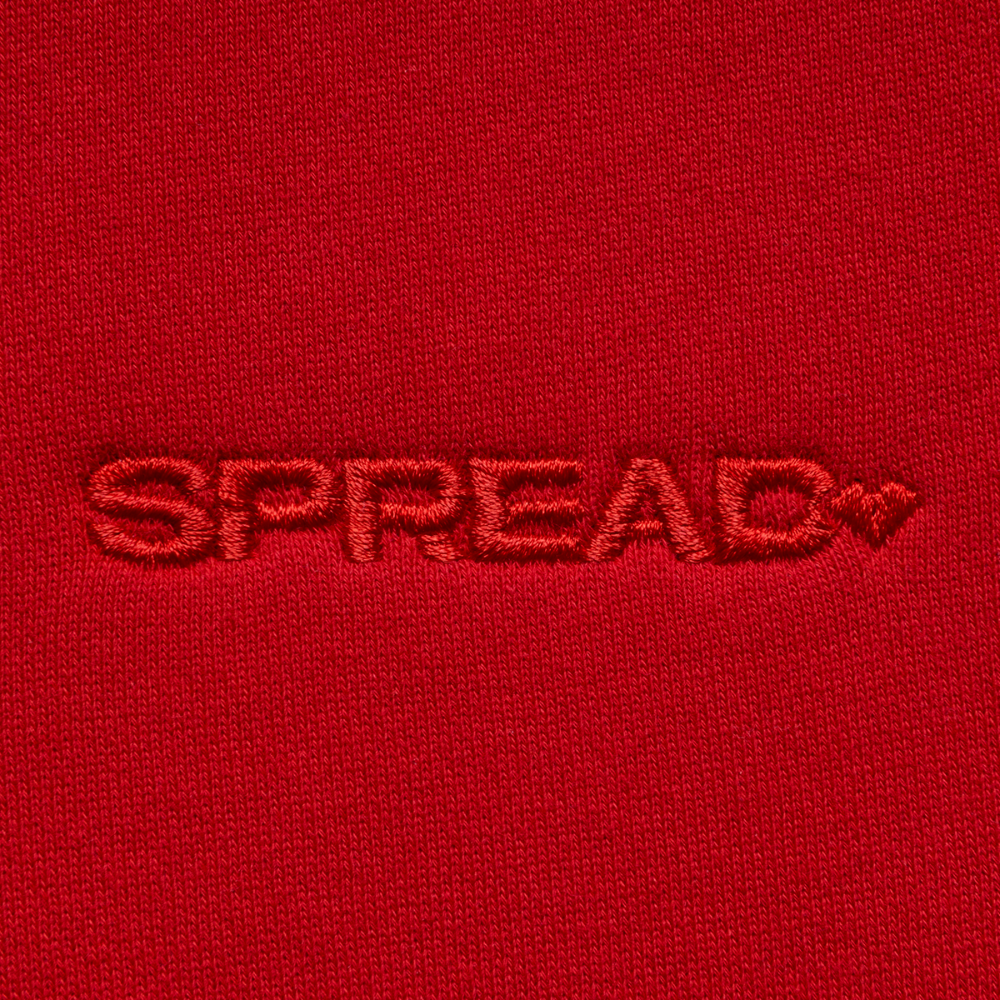 LOGO EMBROIDERY Zip Hoodie - SPREAD RED