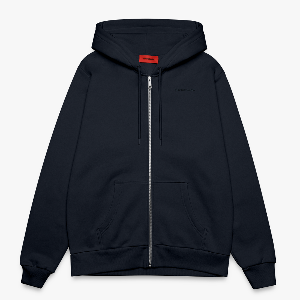 LOGO EMBROIDERY Zip Hoodie - DARK NAVY