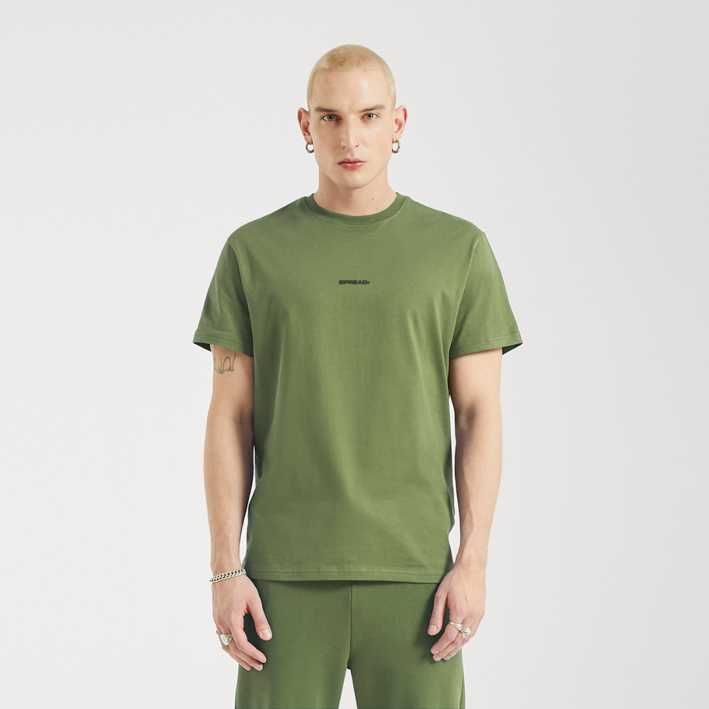 LOGO EMBROIDERY T-Shirt - MOSS GREEN