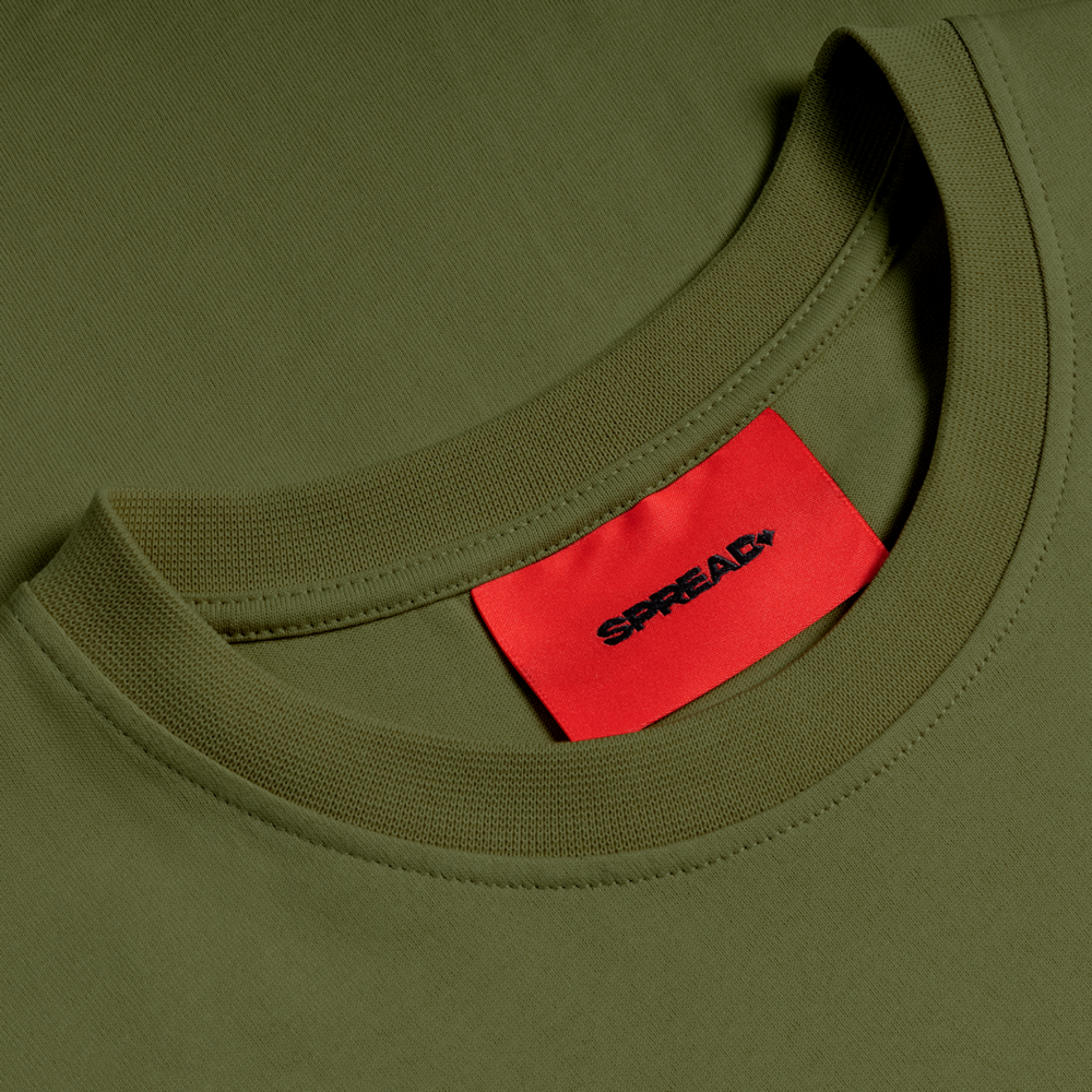 LOGO EMBROIDERY T-Shirt - MOSS GREEN