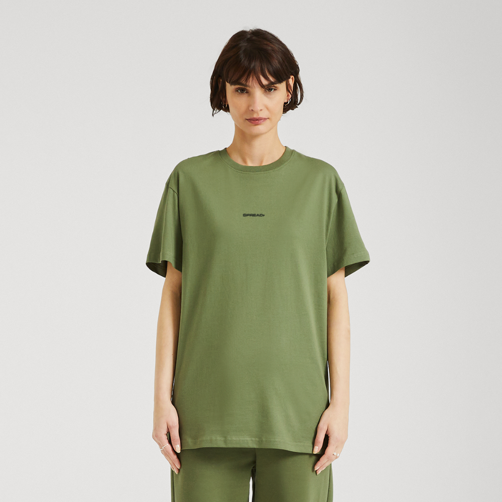 LOGO EMBROIDERY T-Shirt - MOSS GREEN