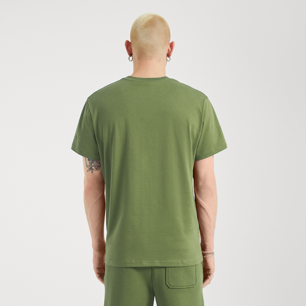 LOGO EMBROIDERY T-Shirt - MOSS GREEN