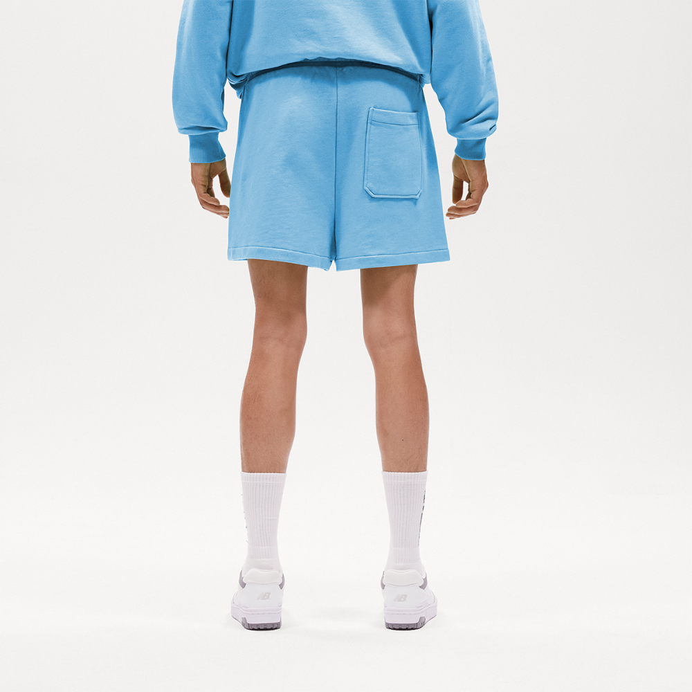 LOGO EMBROIDERY Cropped Shorts -  Sol Blue