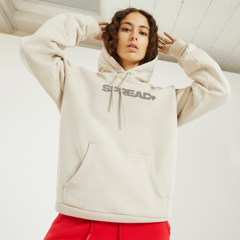 LOGO EMBROIDERY Relaxed Hoodie - WARM CLAY